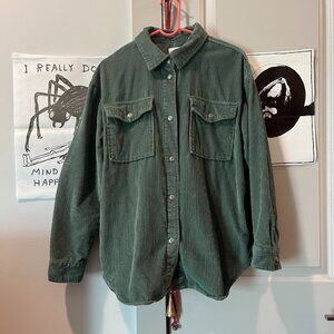 Kensie Jeans Corduroy Shacket Green Medium